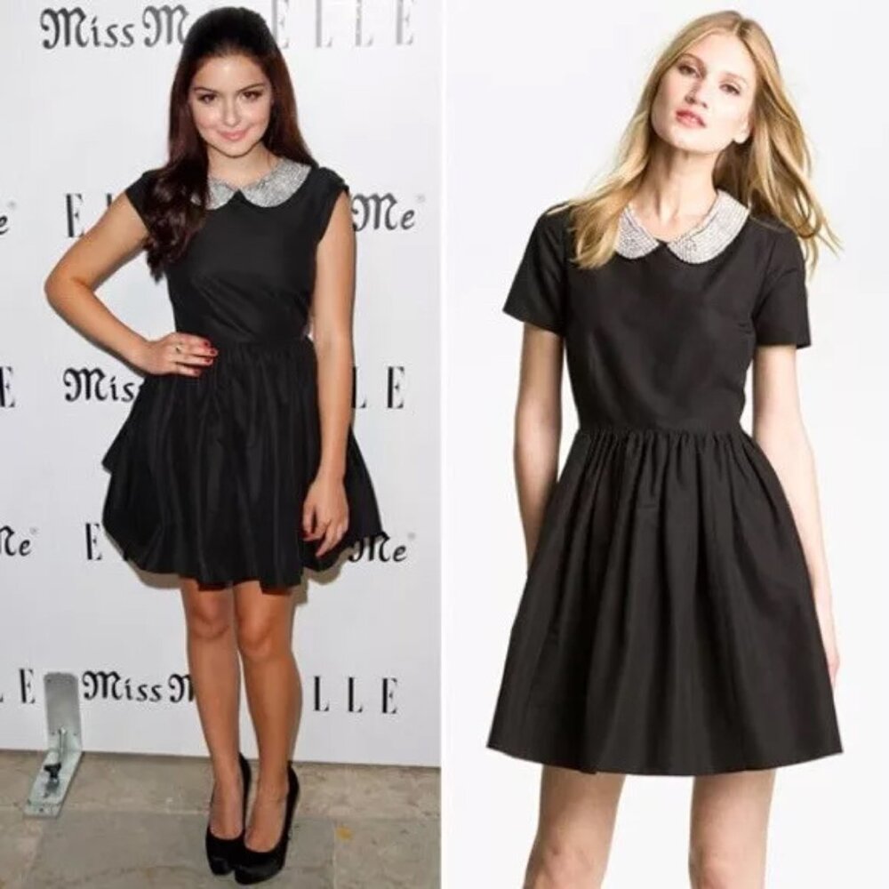 Kate Spade Kimberly Peter Pan Rhinestone Crystal Collar Black Dress Sz 2 NWT LBD